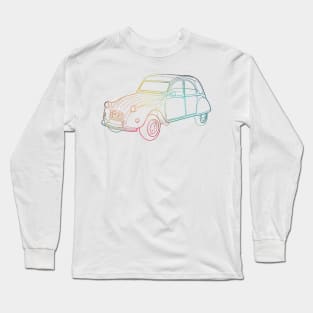 Rainbow shape line art old car Long Sleeve T-Shirt